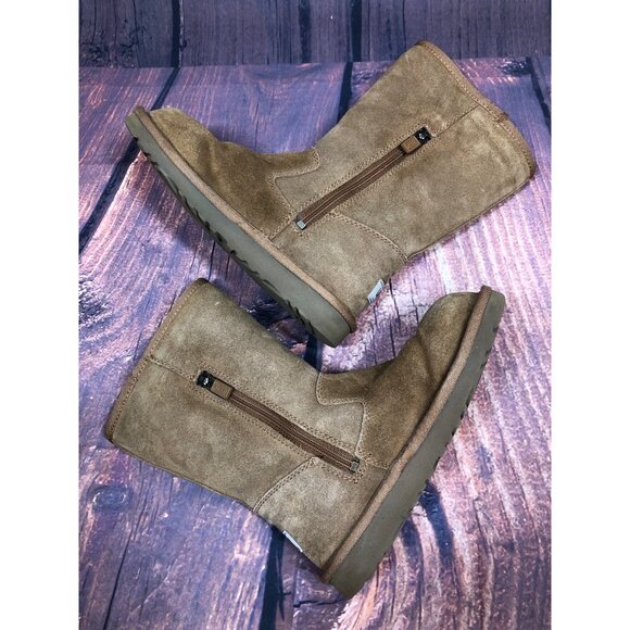 UGG Lil Sunshine #5948 Chestnut Side Zip Boots Girls 2 / 32 (m8e) - Picture 6 of 10